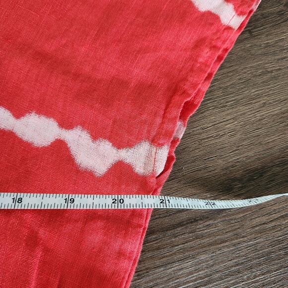 PEZ Linen Midi Tie Dye Dress OS Red‎ Resortwear Beach Coastal Vacation - Picture 6 of 8